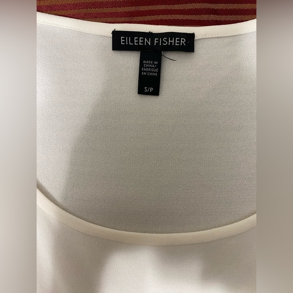EILEEN FISHER 100% Silk Georgette Crepe Sleeveless Women's Top Size S - Picture 3 of 6